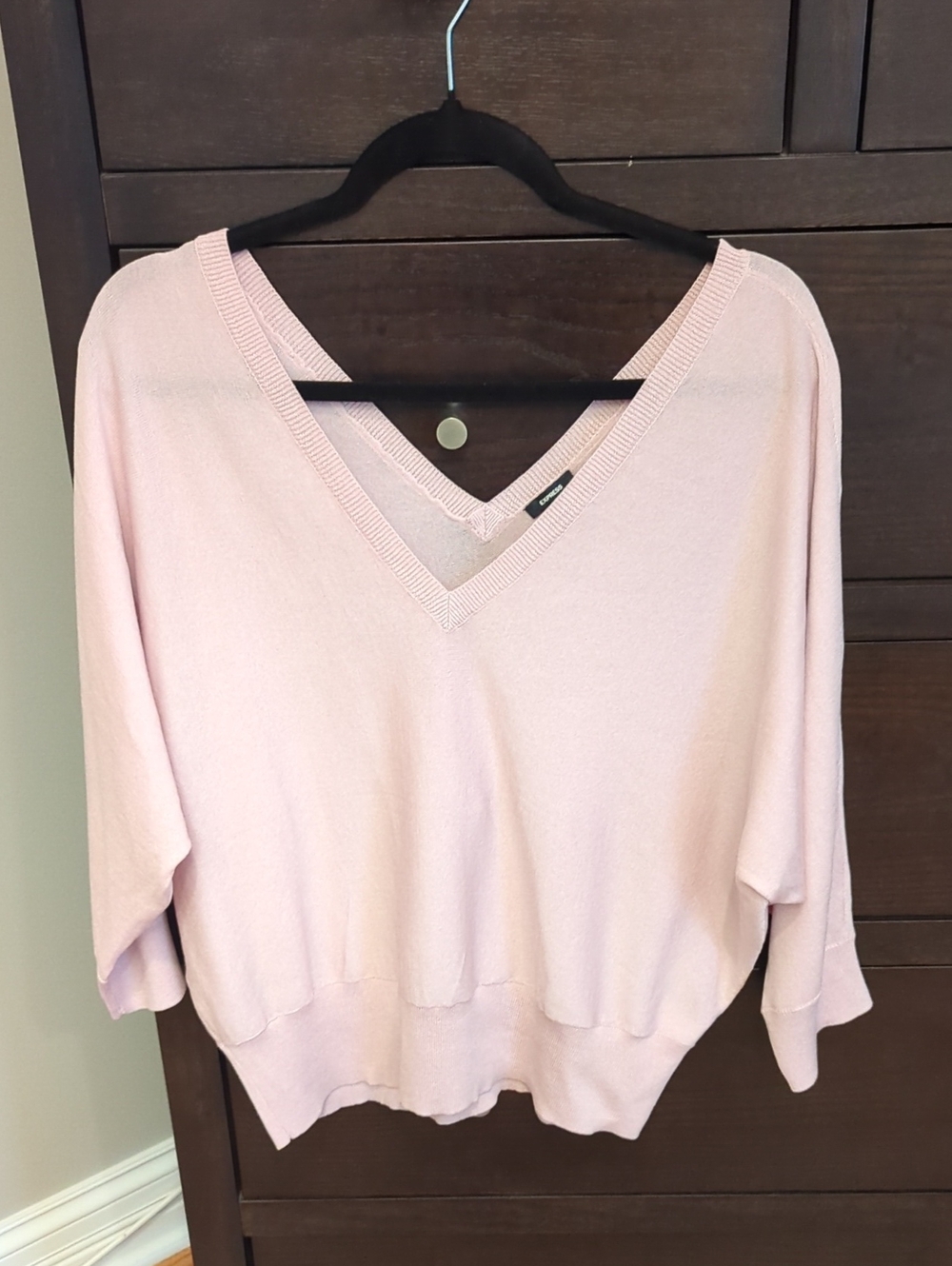 Express Pale Pink V-Neck Women's Sweater